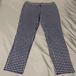 NWT AMANDA & CHELSEA BLUE PLAID PANTS SIZE 0